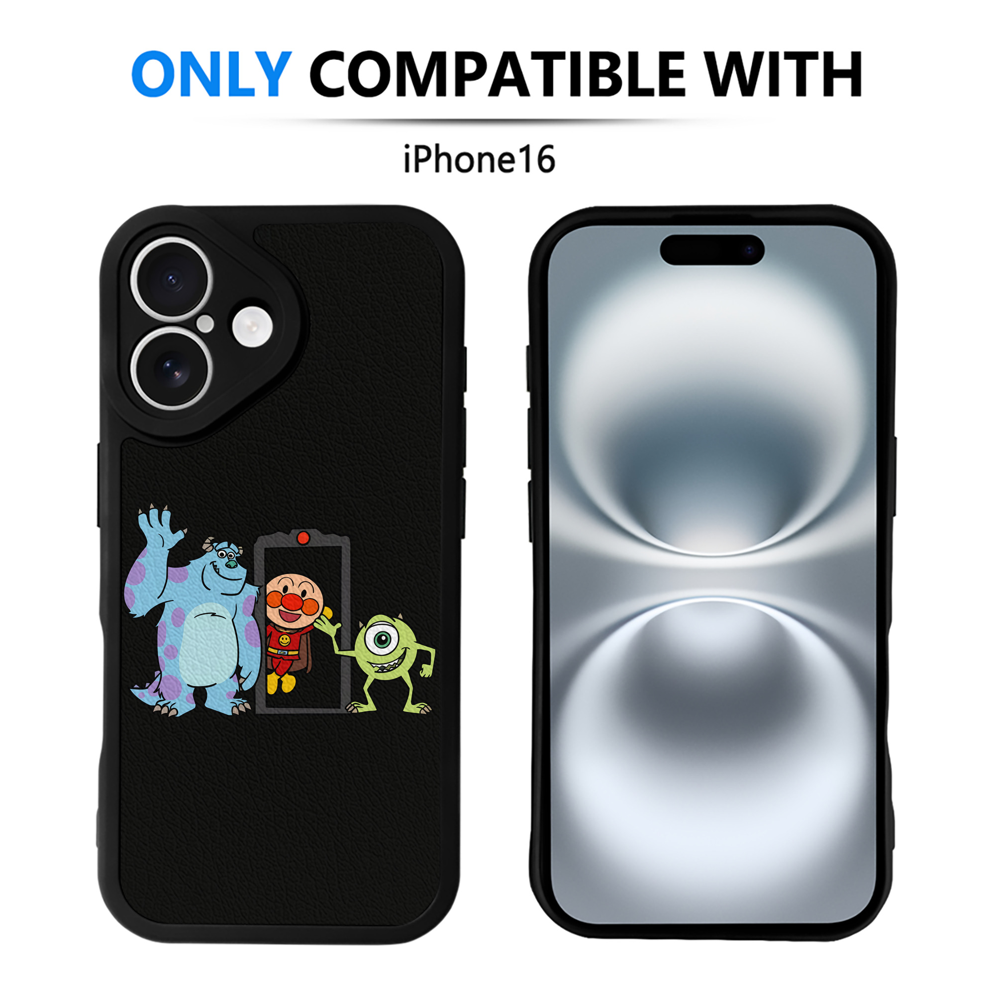 （画像用） アンパンマン Anpanman 【iPhone 16シリーズ対応】シリコンスマホケース（レザー調） 材質：シリコン